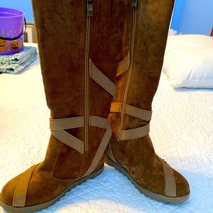 Joyfolie faux suede tall boots.